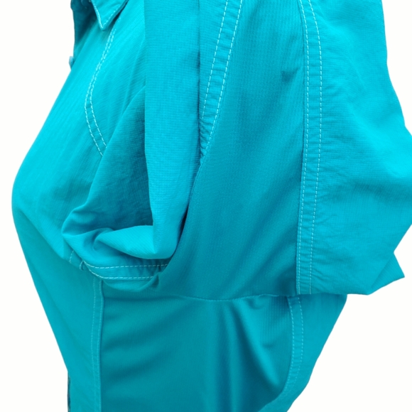 Kuhl Wunderer Button Down Shirt Turquoise Longsleeve Vented Hiking Outdoor Sz S - Picture 13 of 17